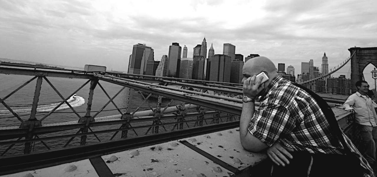 Fred on the Brooklyn Bridge